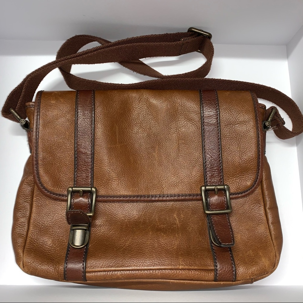 Fossil Estate City Bag, brown/cognac